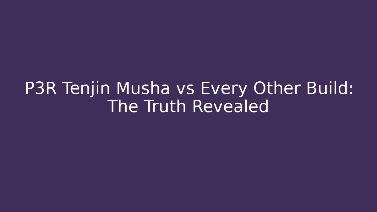 P3R Tenjin Musha vs Every Other Build: The Truth Revealed