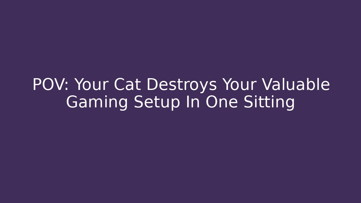 POV: Your Cat Destroys Your Valuable Gaming Setup In One Sitting