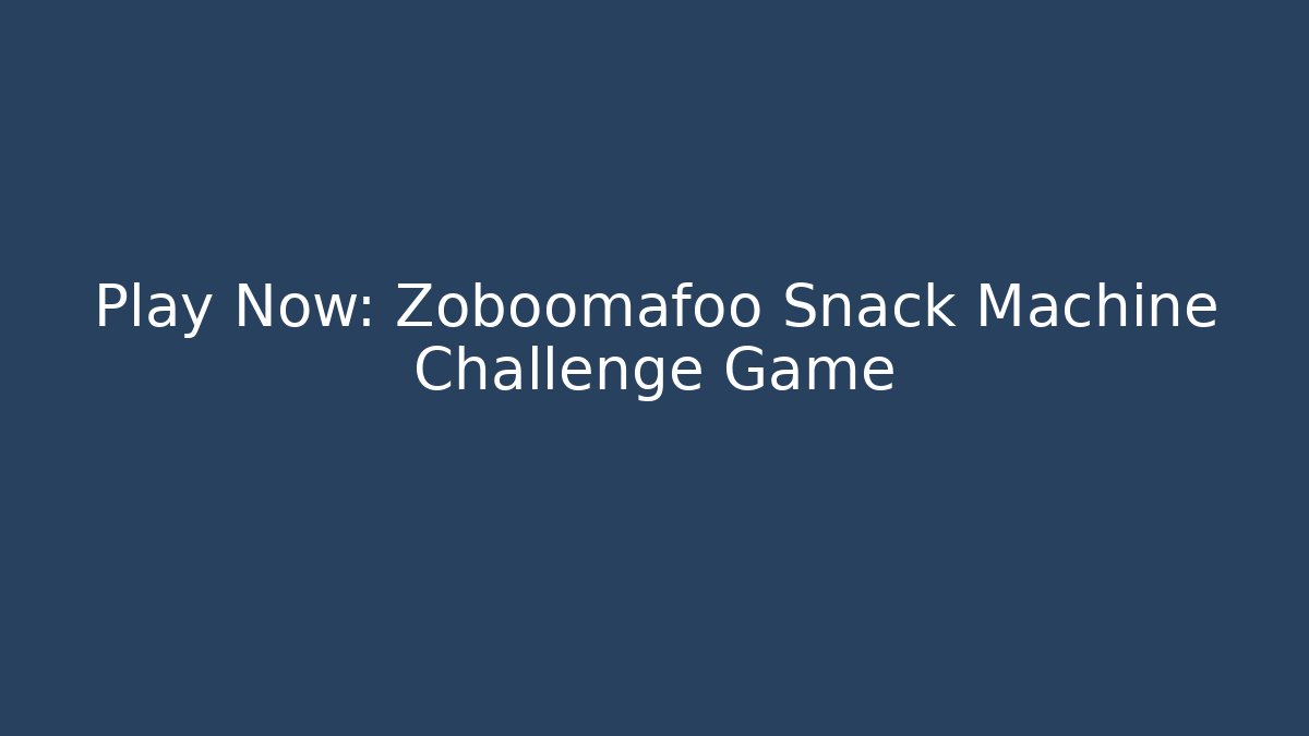 Play Now: Zoboomafoo Snack Machine Challenge Game