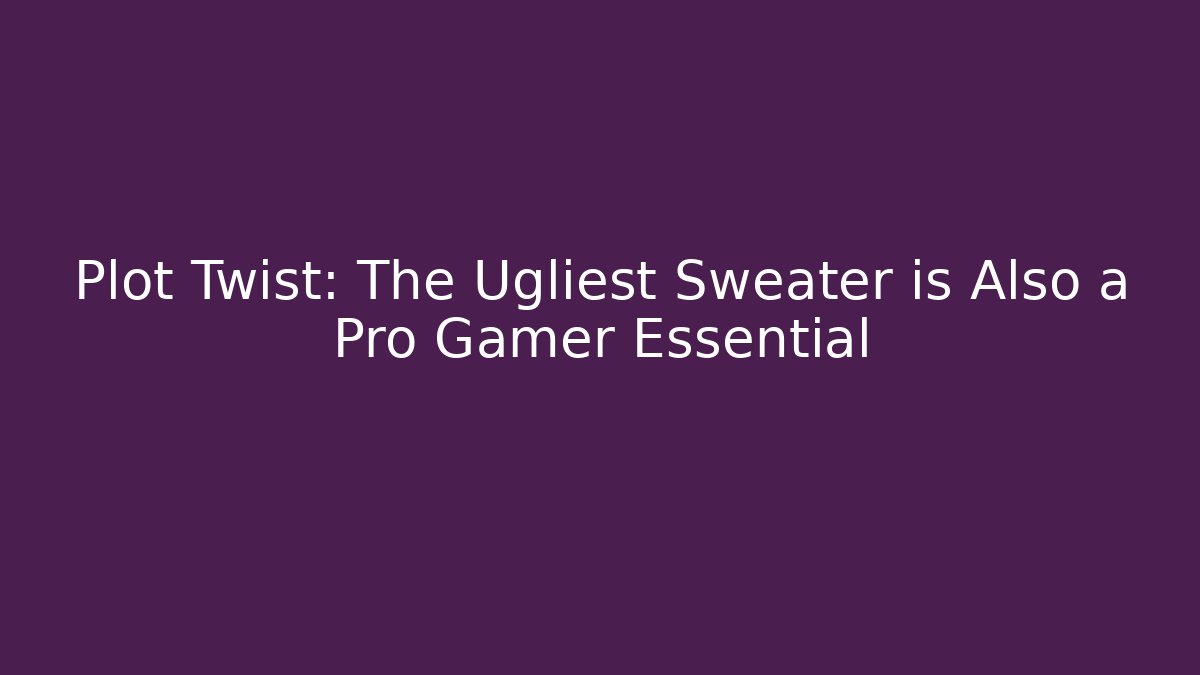 Plot Twist: The Ugliest Sweater is Also a Pro Gamer Essential