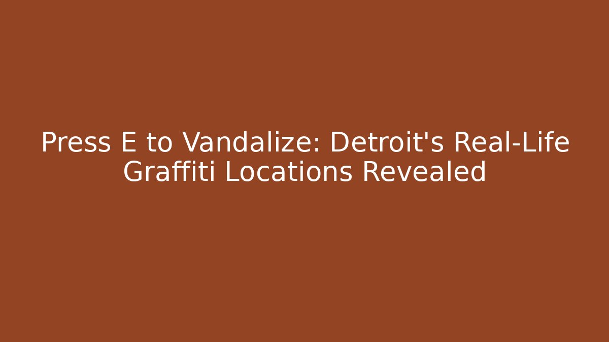 Press E to Vandalize: Detroit's Real-Life Graffiti Locations Revealed