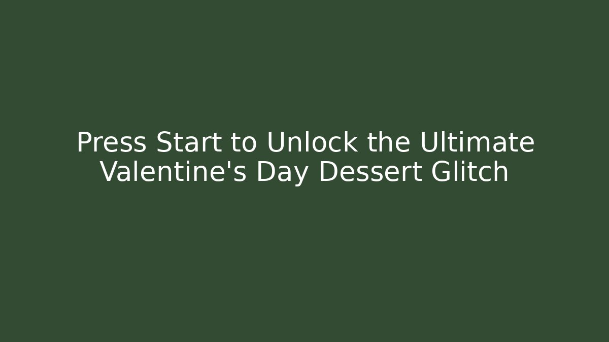 Press Start to Unlock the Ultimate Valentine's Day Dessert Glitch