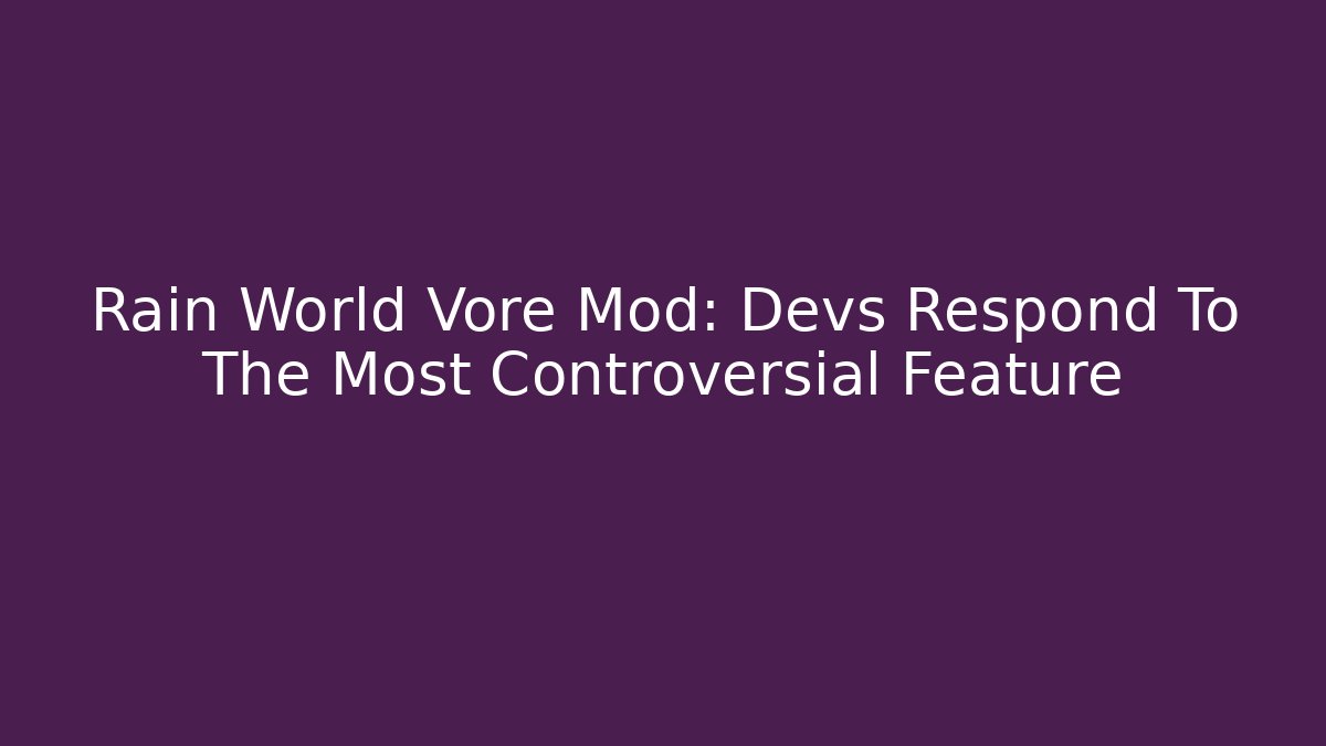 Rain World Vore Mod: Devs Respond To The Most Controversial Feature