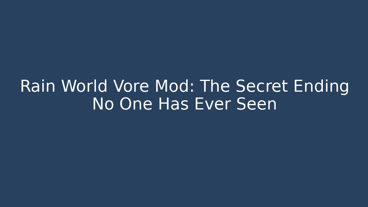 Rain World Vore Mod: The Secret Ending No One Has Ever Seen