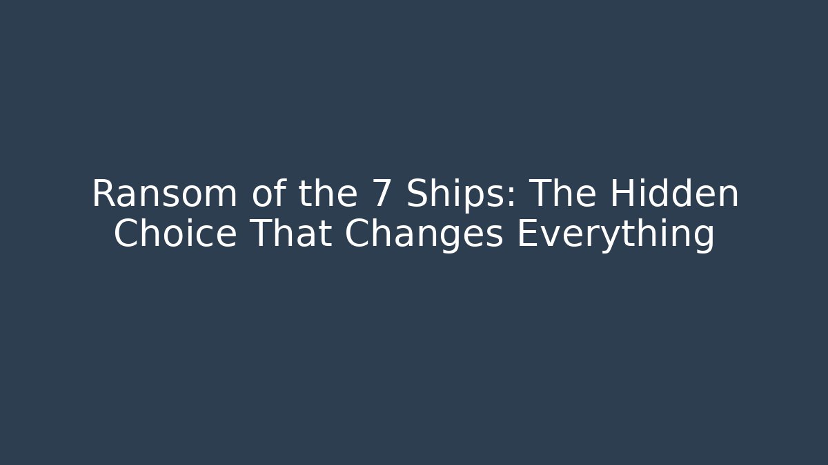 Ransom of the 7 Ships: The Hidden Choice That Changes Everything - Andrea Zevedo
