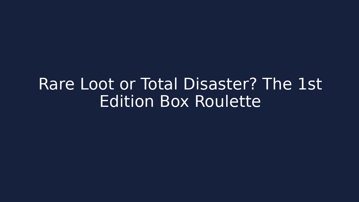 Rare Loot or Total Disaster? The 1st Edition Box Roulette