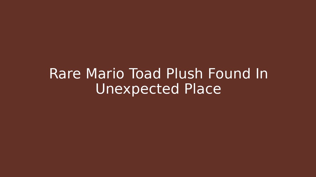 Rare Mario Toad Plush Found In Unexpected Place - Andrea Zevedo