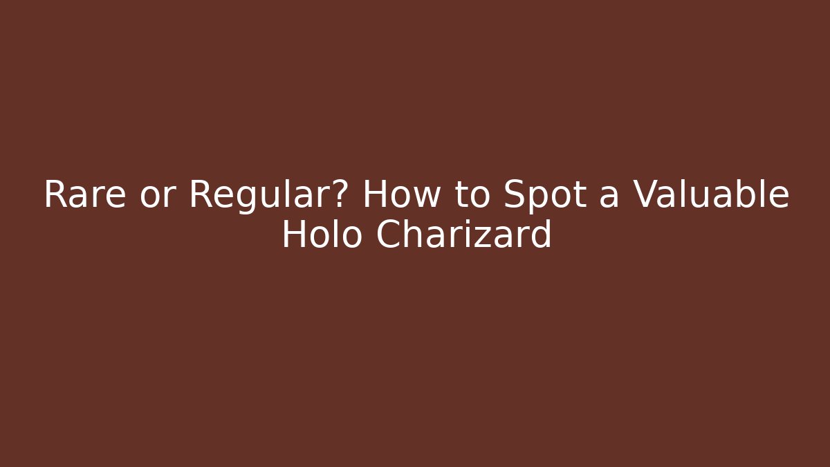 Rare or Regular? How to Spot a Valuable Holo Charizard