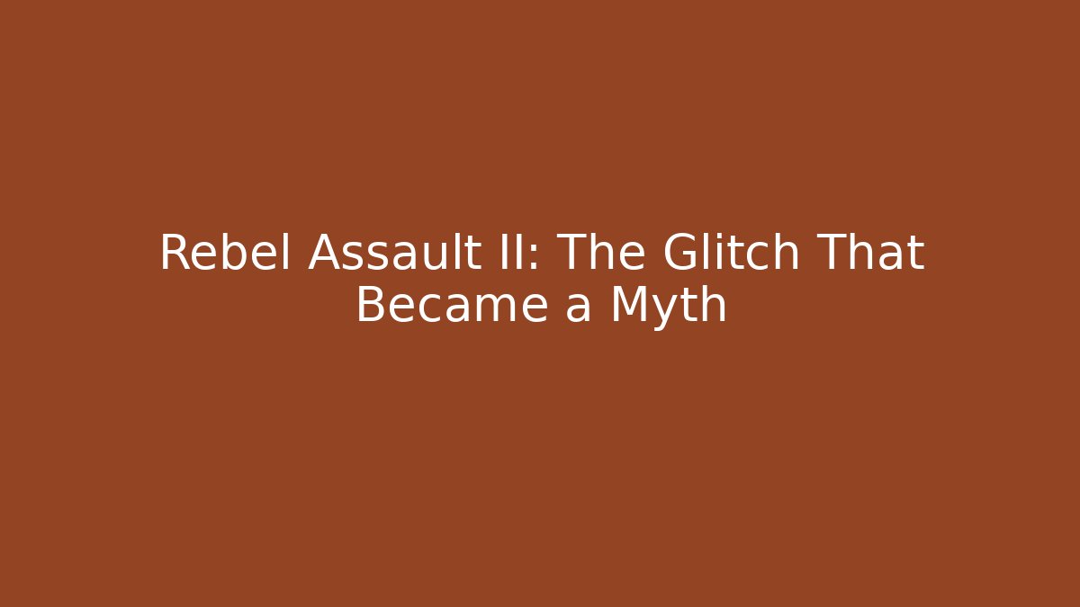 Rebel Assault II: The Glitch That Became a Myth