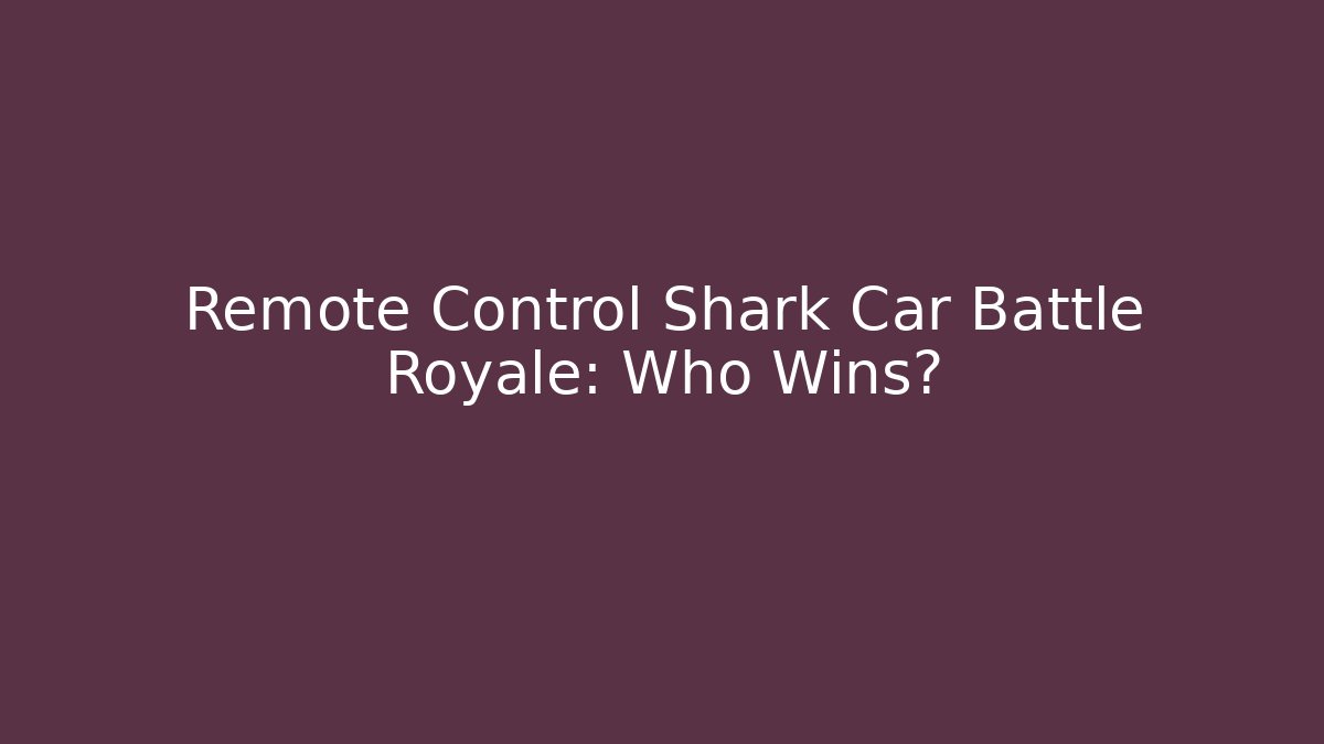 Remote Control Shark Car Battle Royale: Who Wins?