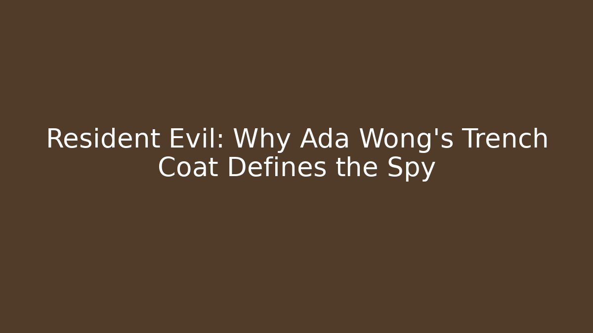 Resident Evil: Why Ada Wong's Trench Coat Defines the Spy