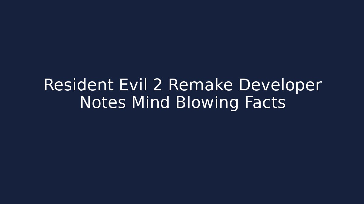 Resident Evil 2 Remake Developer Notes Mind Blowing Facts - Andrea Zevedo