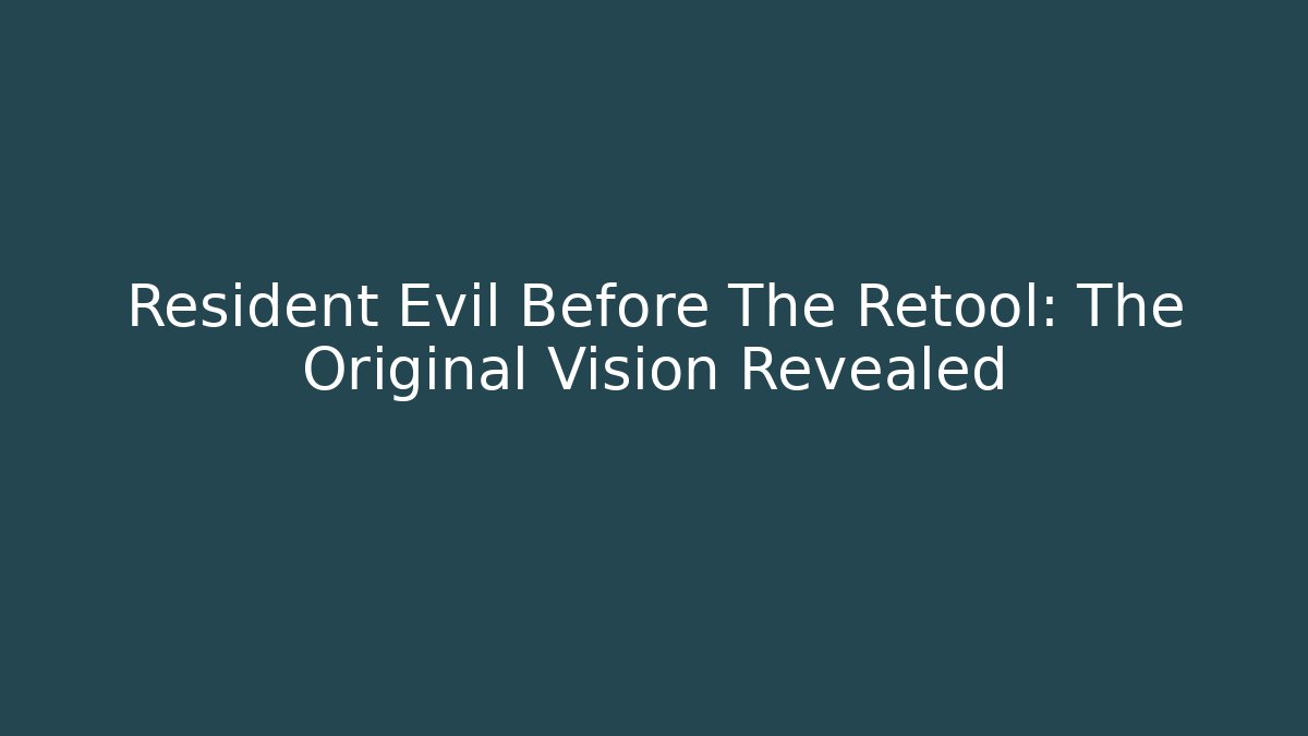 Resident Evil Before The Retool: The Original Vision Revealed