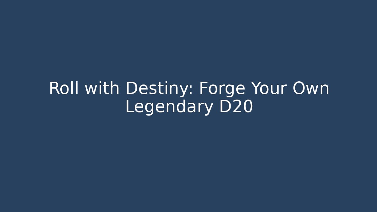 Roll with Destiny: Forge Your Own Legendary D20 - Andrea Zevedo