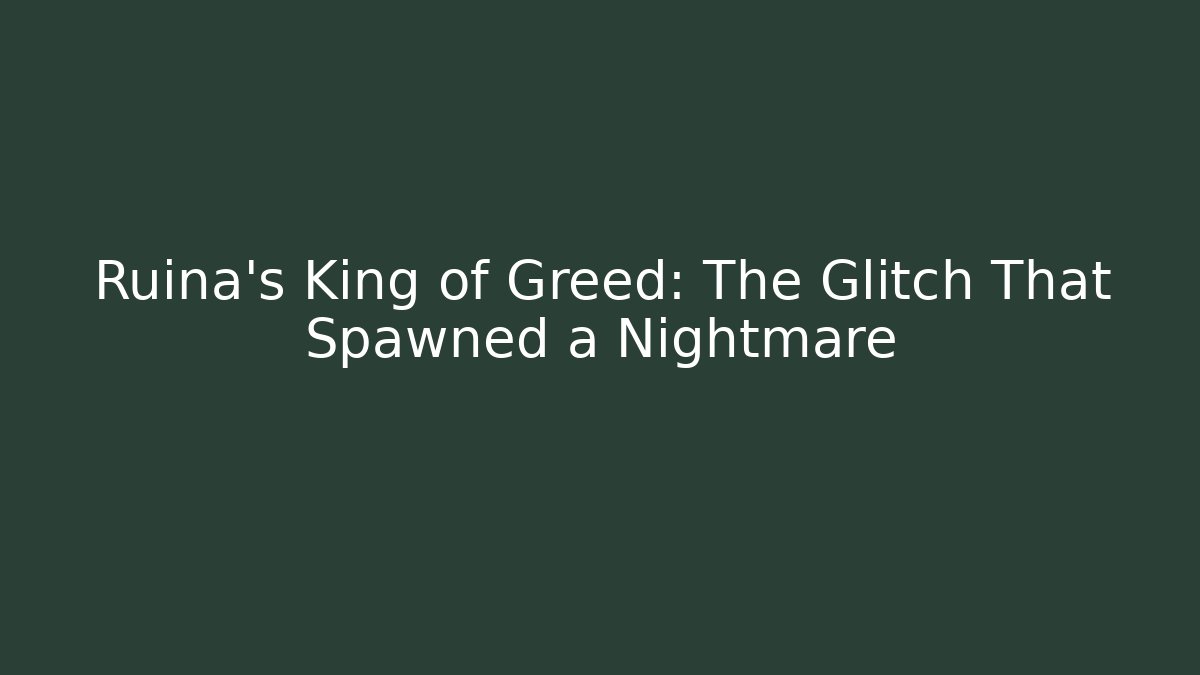 Ruina's King of Greed: The Glitch That Spawned a Nightmare