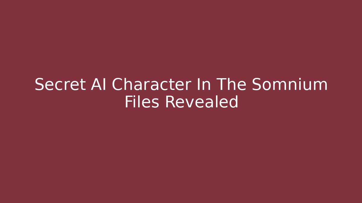 Secret AI Character In The Somnium Files Revealed