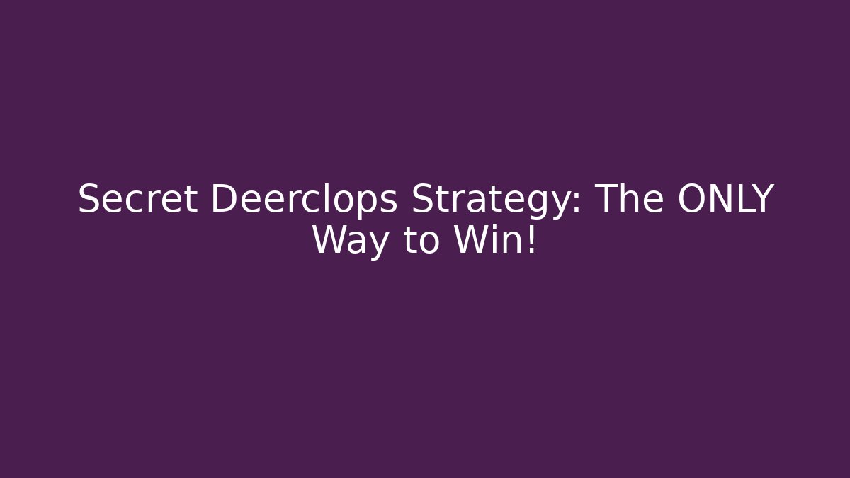 Secret Deerclops Strategy: The ONLY Way to Win!