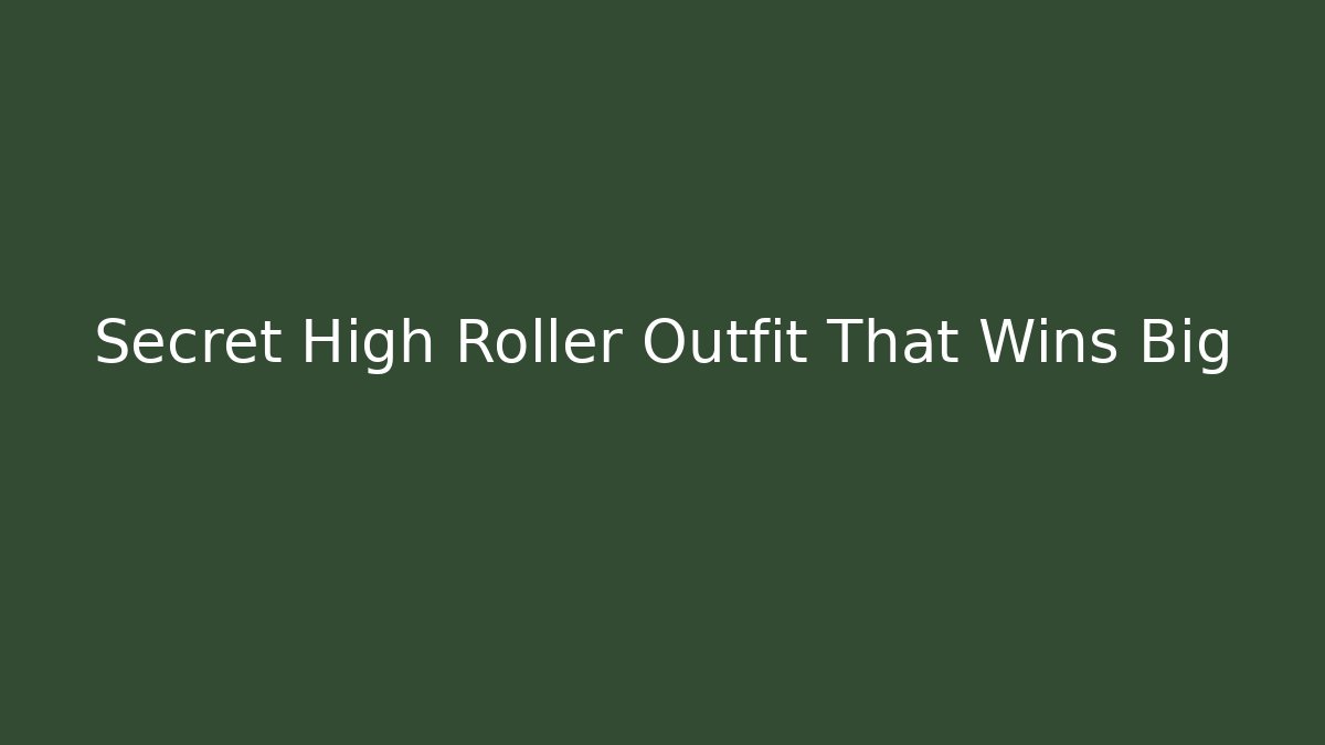 Secret High Roller Outfit That Wins Big