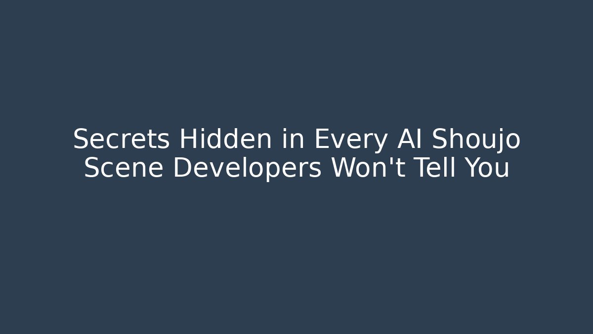 Secrets Hidden in Every AI Shoujo Scene Developers Won't Tell You