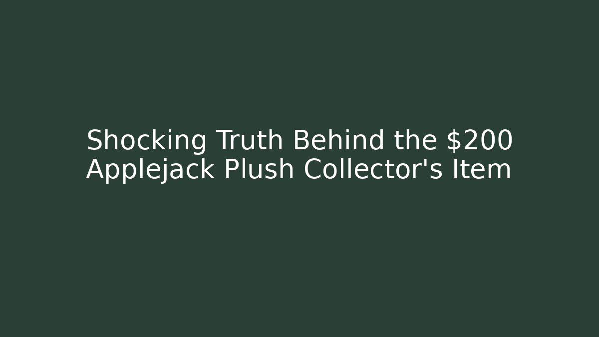 Shocking Truth Behind the $200 Applejack Plush Collector’s Item