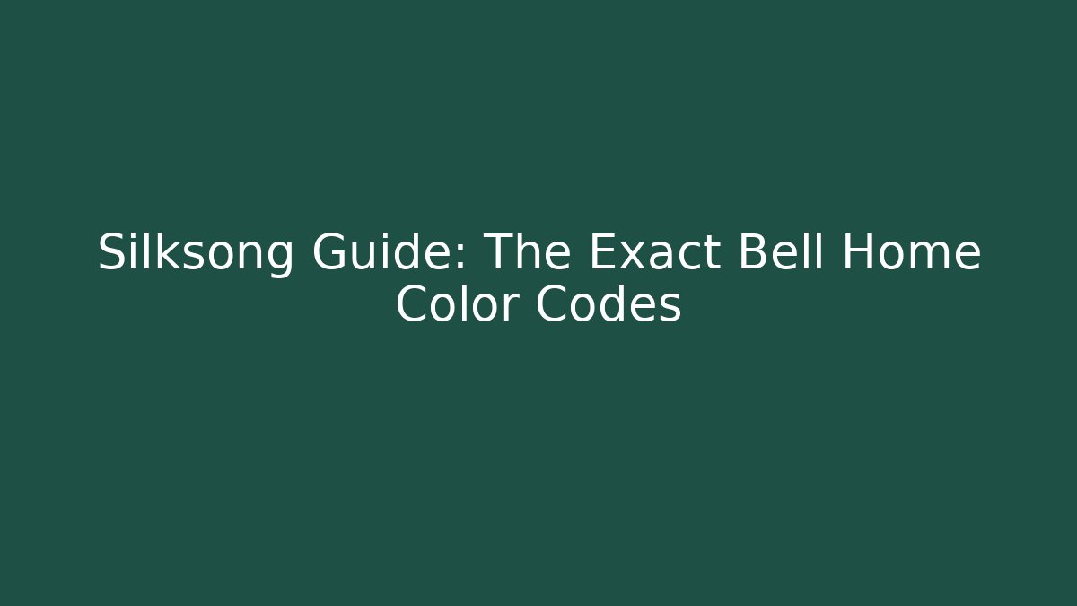 Silksong Guide: The Exact Bell Home Color Codes