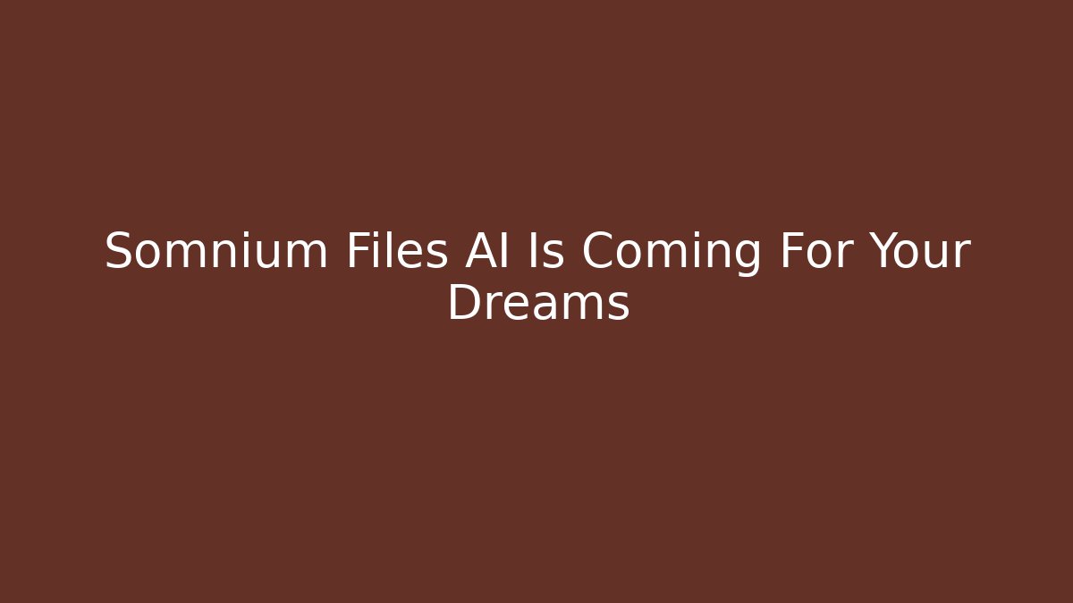 Somnium Files AI Is Coming For Your Dreams