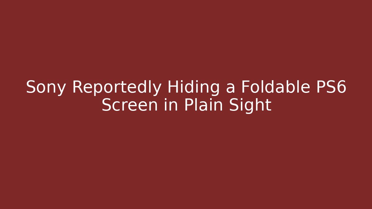 Sony Reportedly Hiding a Foldable PS6 Screen in Plain Sight - Andrea Zevedo