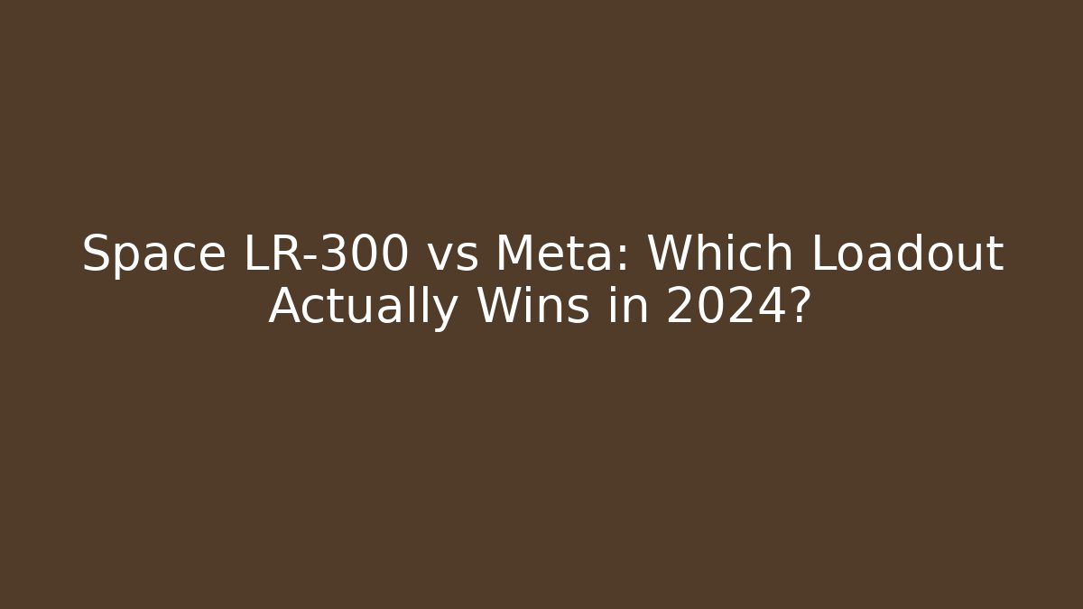 Space LR-300 vs Meta: Which Loadout Actually Wins in 2024?