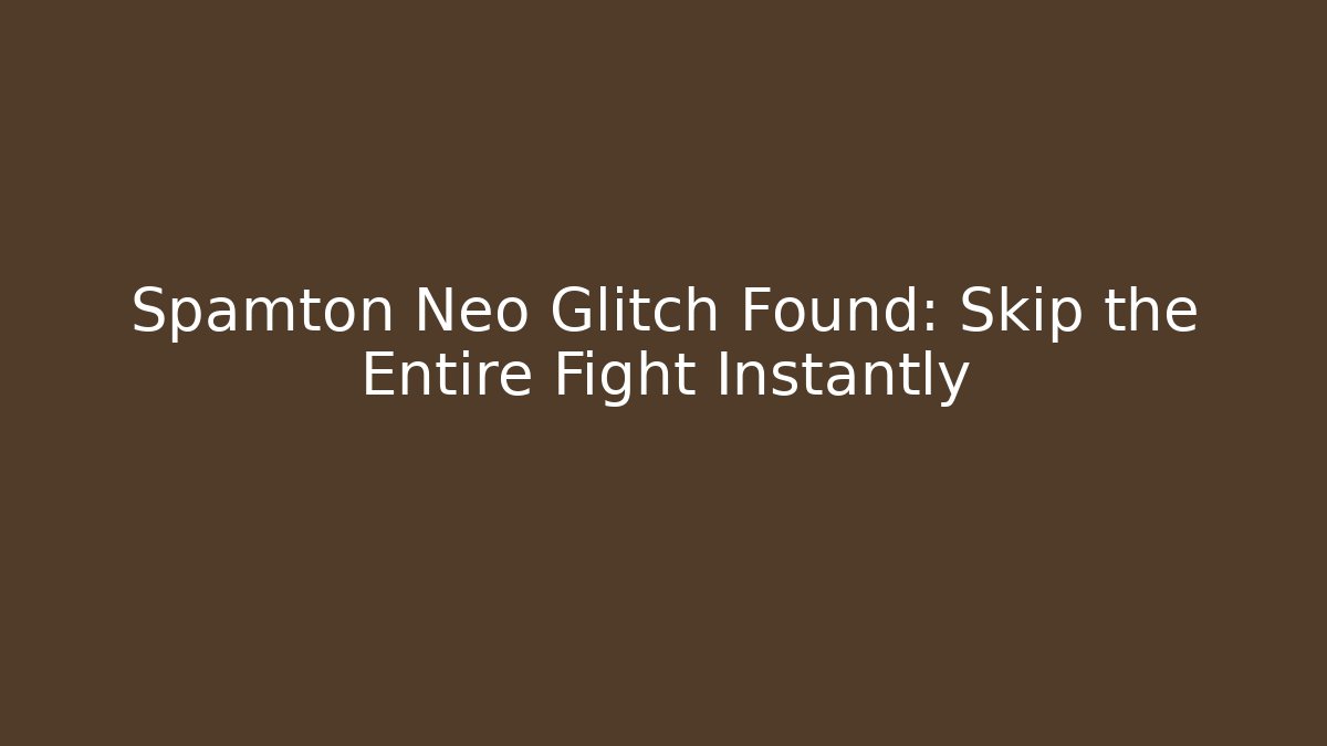 Spamton Neo Glitch Found: Skip the Entire Fight Instantly - Andrea Zevedo