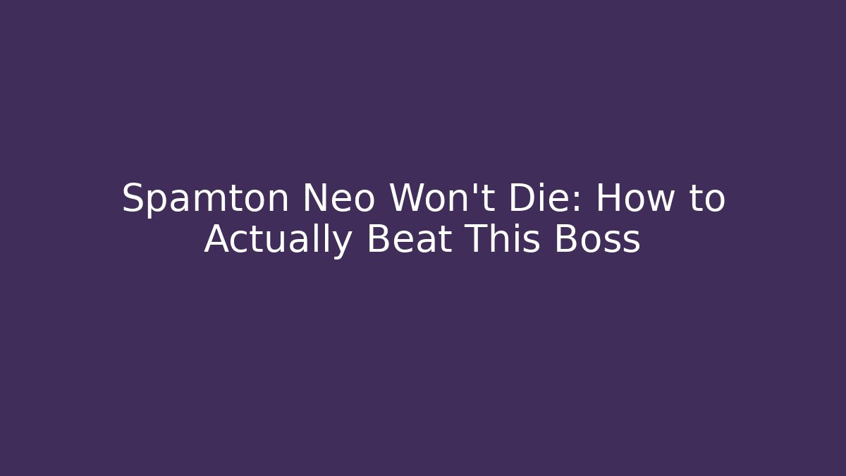 Spamton Neo Won’t Die: How to Actually Beat This Boss
