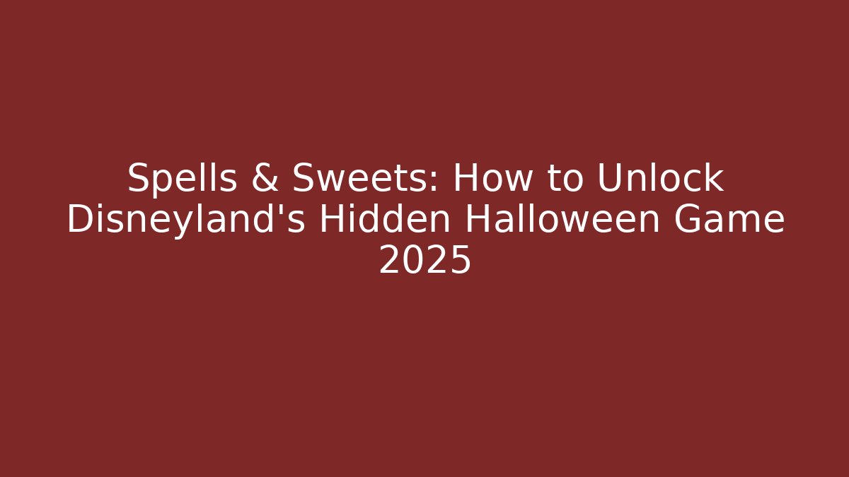 Spells & Sweets: How to Unlock Disneyland’s Hidden Halloween Game 2025