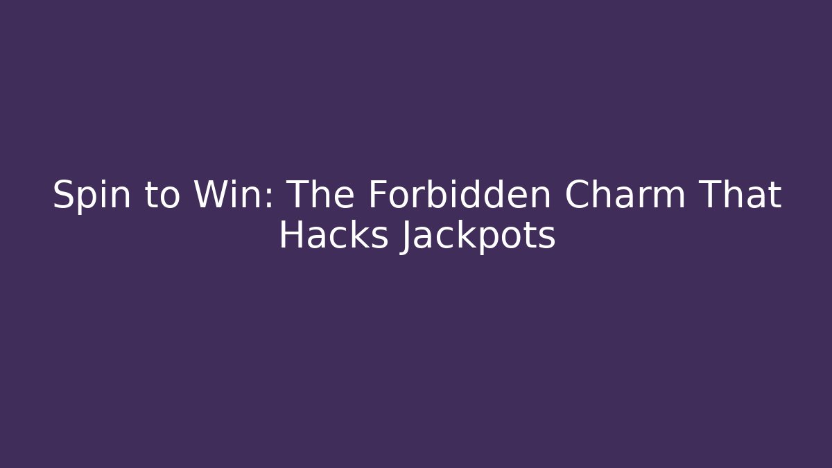 Spin to Win: The Forbidden Charm That Hacks Jackpots - Andrea Zevedo