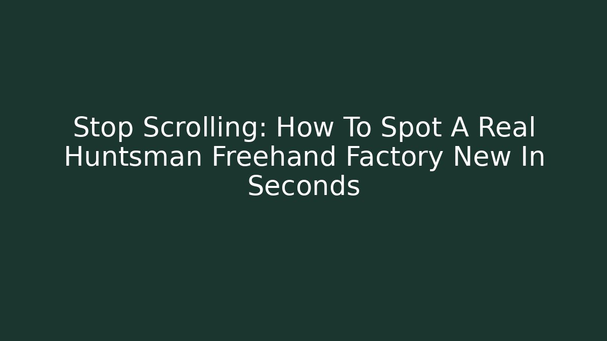 Stop Scrolling: How To Spot A Real Huntsman Freehand Factory New In Seconds