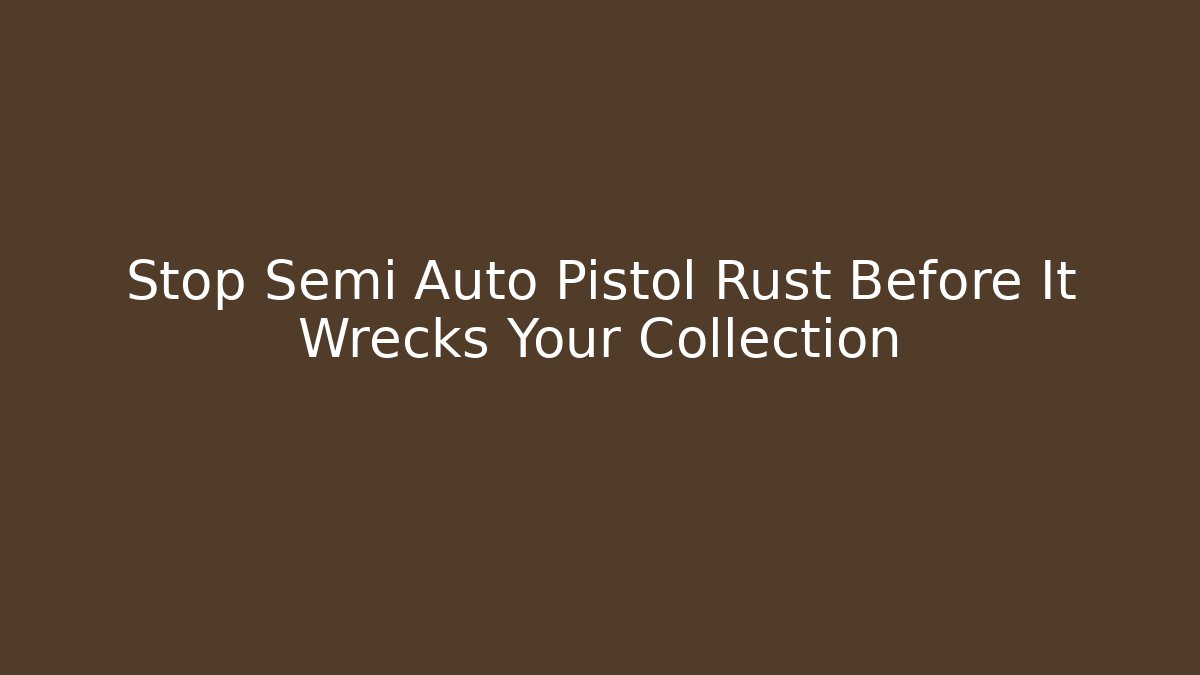 Stop Semi Auto Pistol Rust Before It Wrecks Your Collection