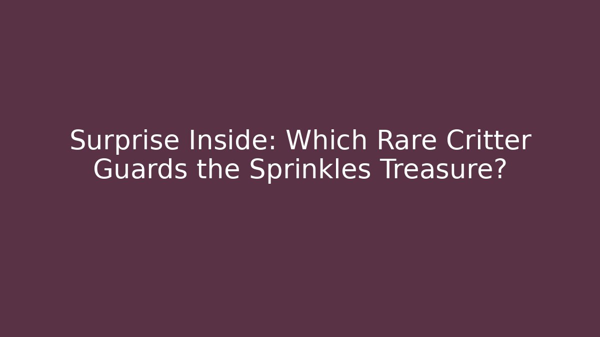 Surprise Inside: Which Rare Critter Guards the Sprinkles Treasure? - Andrea Zevedo