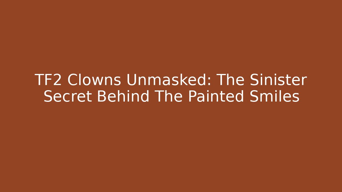 TF2 Clowns Unmasked: The Sinister Secret Behind The Painted Smiles