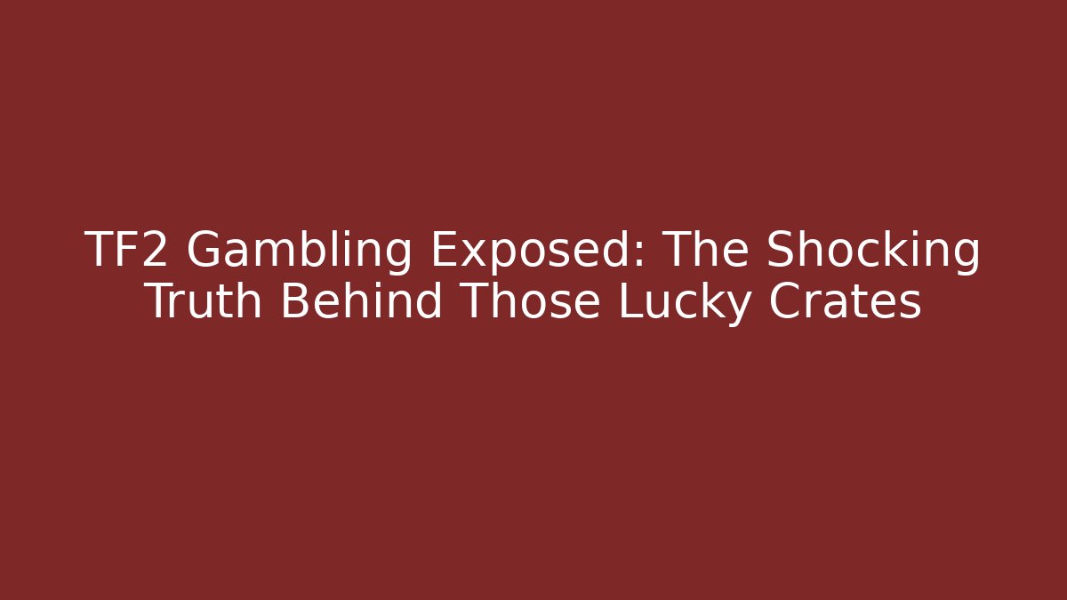 TF2 Gambling Exposed: The Shocking Truth Behind Those Lucky Crates