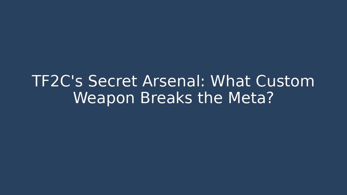 TF2C's Secret Arsenal: What Custom Weapon Breaks the Meta?
