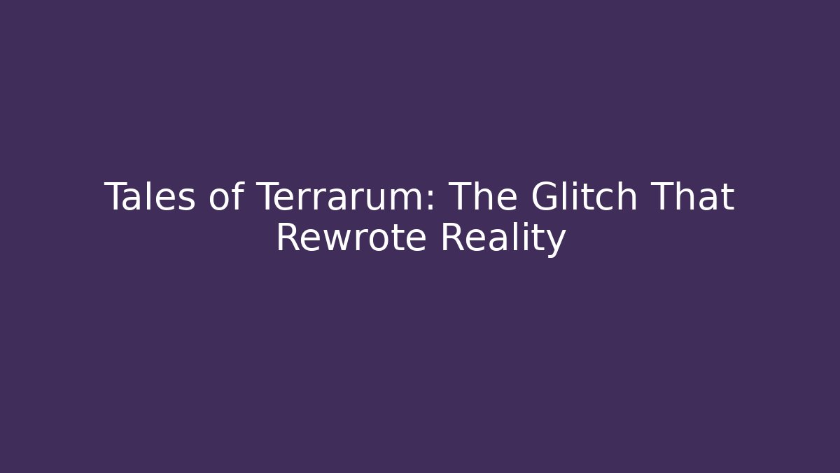 Tales of Terrarum: The Glitch That Rewrote Reality