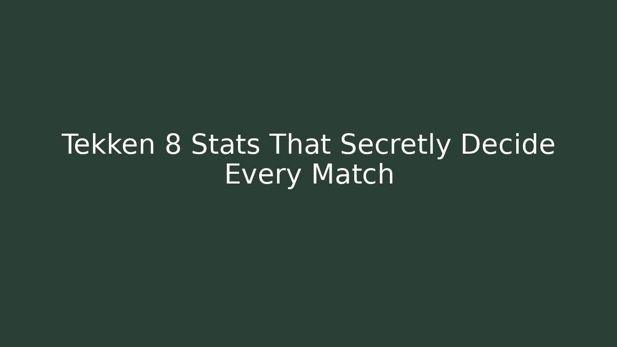 Tekken 8 Stats That Secretly Decide Every Match
