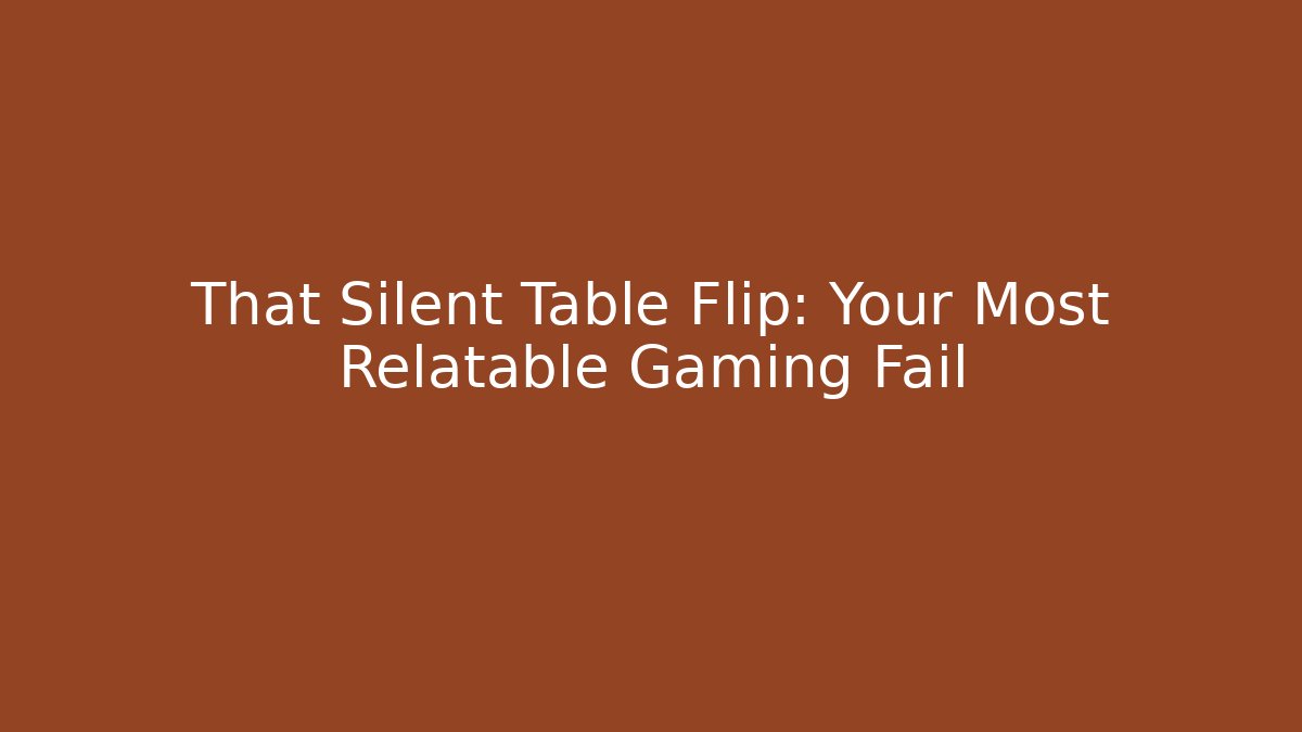 That Silent Table Flip: Your Most Relatable Gaming Fail