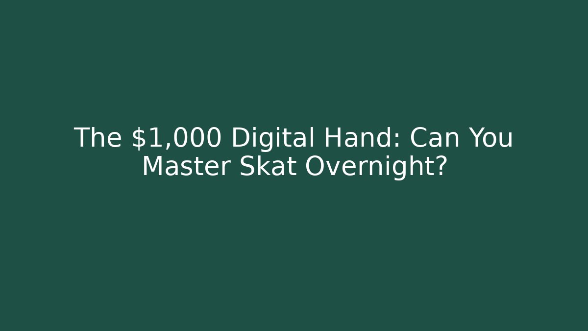 The $1,000 Digital Hand: Can You Master Skat Overnight?