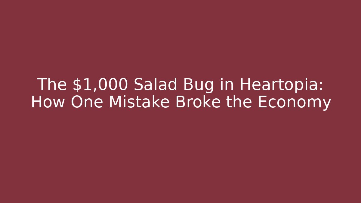 The $1,000 Salad Bug in Heartopia: How One Mistake Broke the Economy