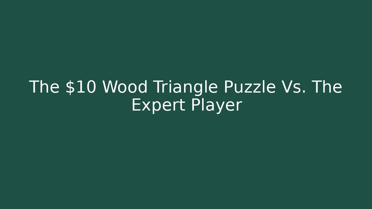The $10 Wood Triangle Puzzle Vs. The Expert Player