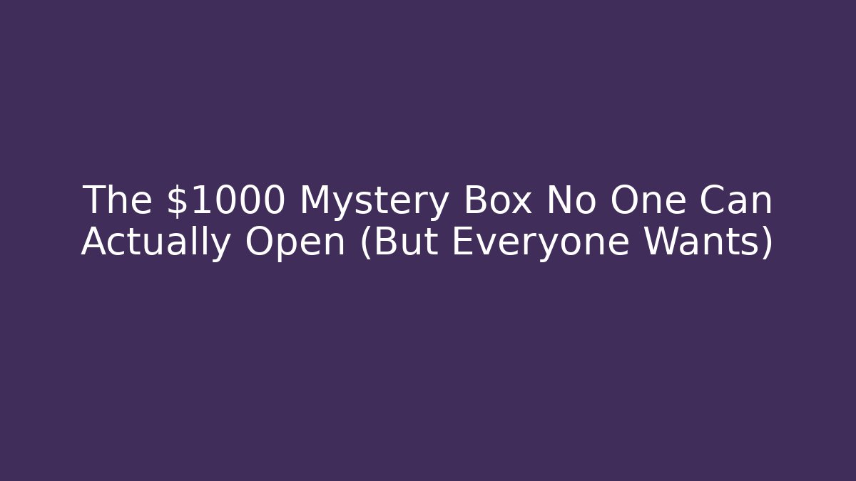The $1000 Mystery Box No One Can Actually Open (But Everyone Wants)