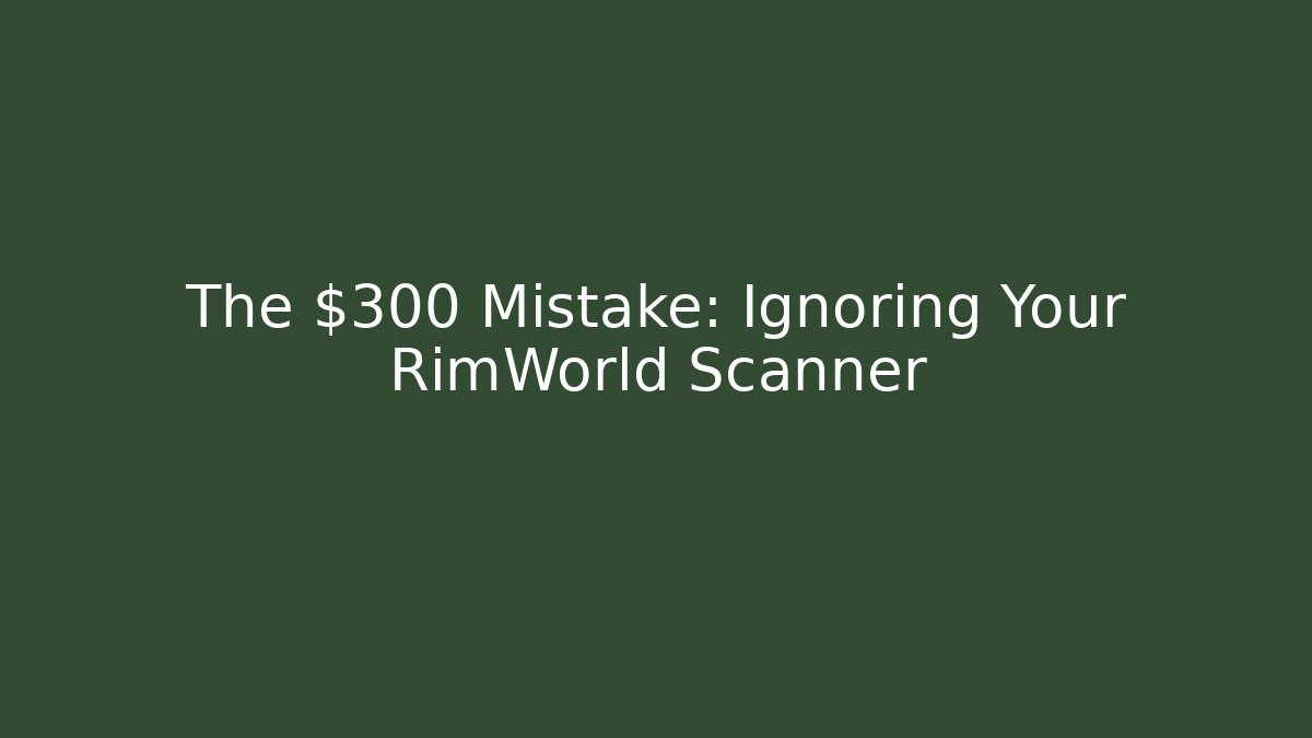 The $300 Mistake: Ignoring Your RimWorld Scanner