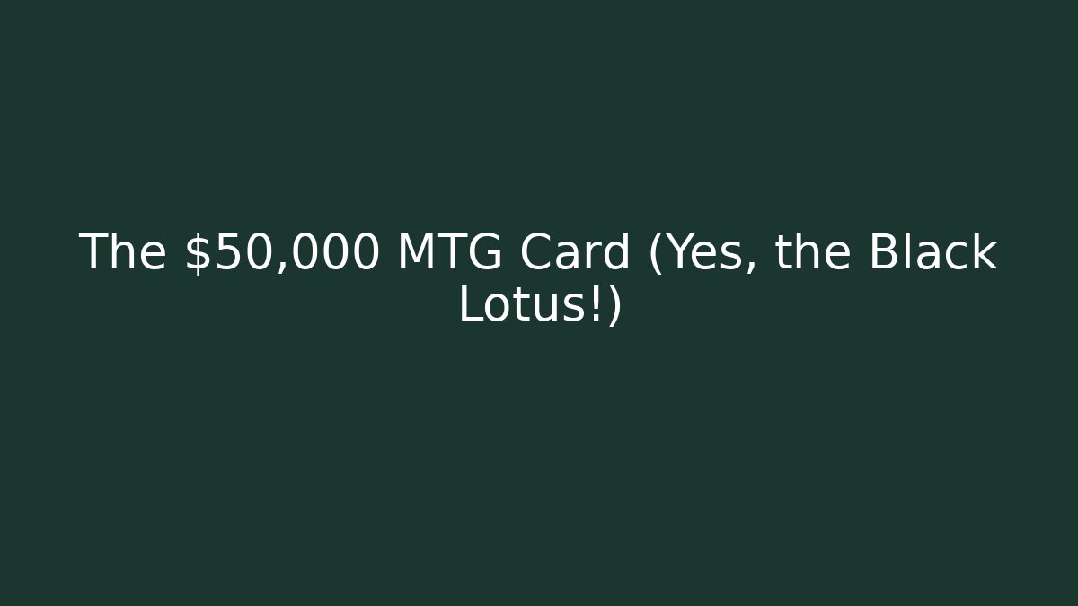 The $50,000 MTG Card (Yes, the Black Lotus!)