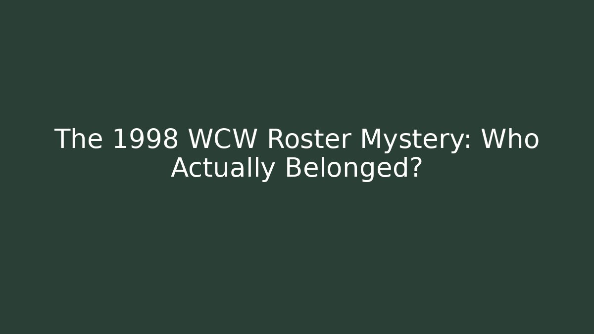The 1998 WCW Roster Mystery: Who Actually Belonged?
