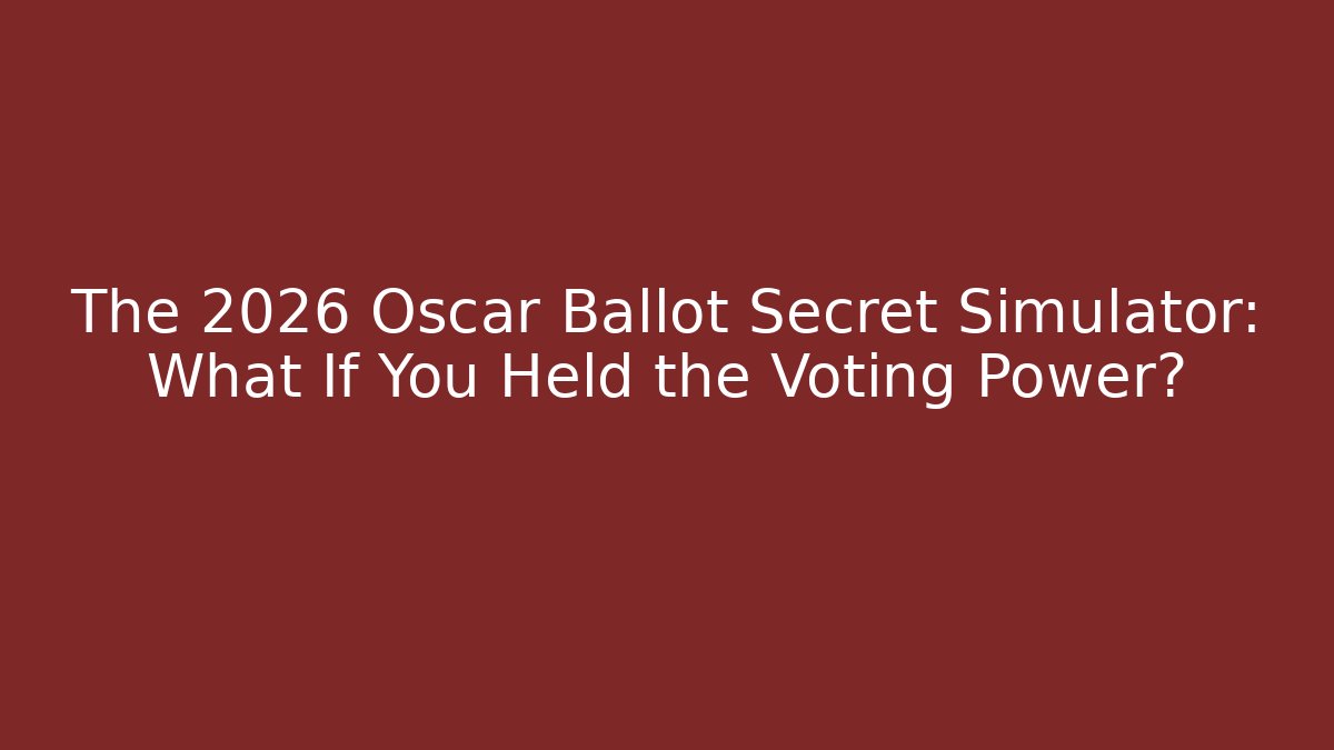 The 2026 Oscar Ballot Secret Simulator: What If You Held the Voting Power?