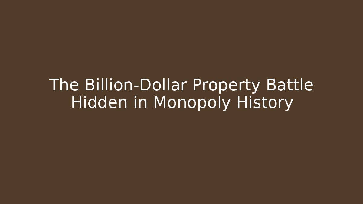 The Billion-Dollar Property Battle Hidden in Monopoly History